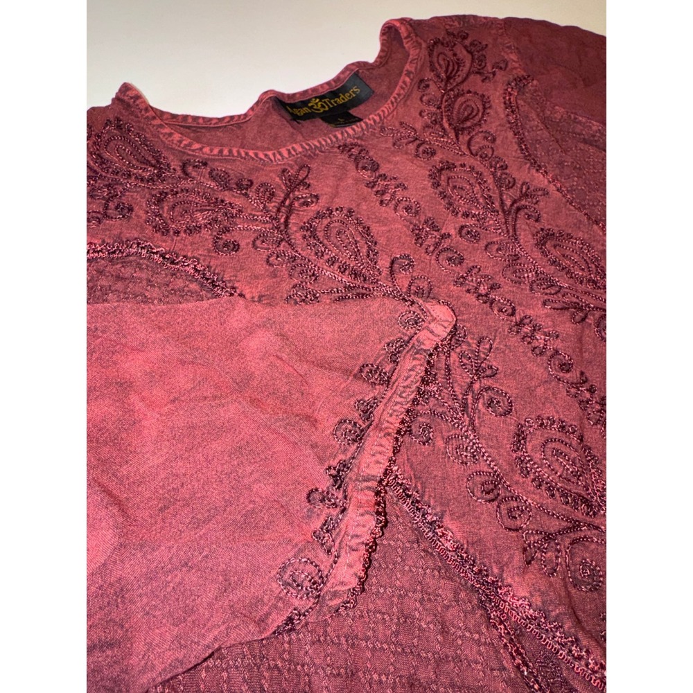 Agan Traders Renaissance Embroidered Tunic Hippie Blouse Boho Paisley Festival